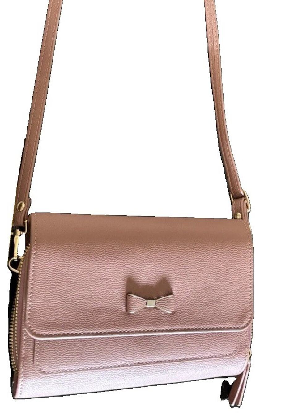 Wallet Crossbody Purse Organizer Bow Multi Pocket Cocktail Party Mauve Pink EUC